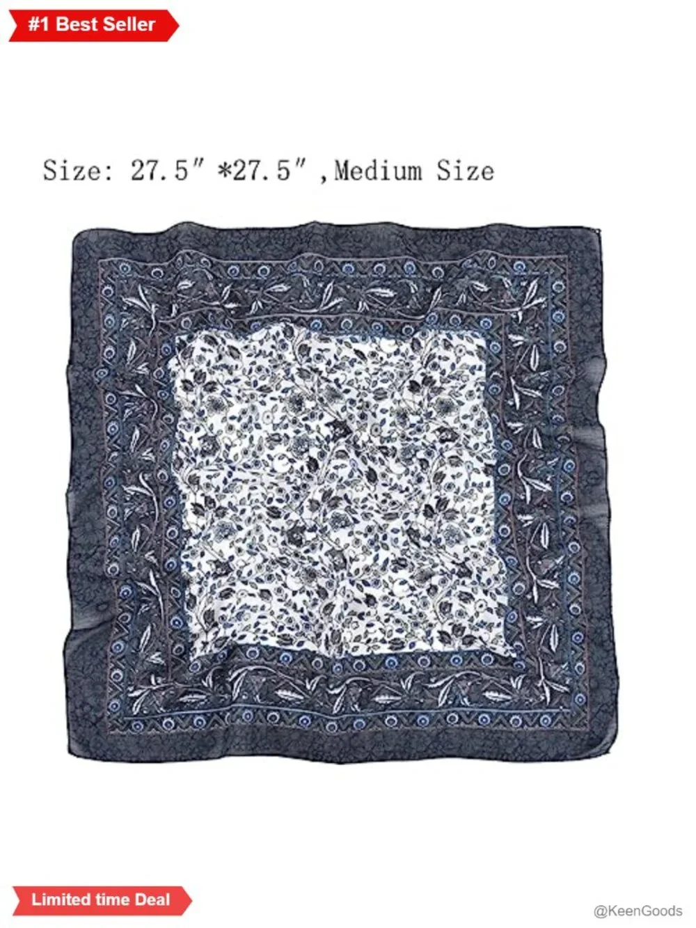 2PCS Women's Square Scarf Cotton Polyester Blend Head Neck Hair Wrap